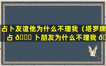 占卜友谊他为什么不理我（塔罗牌占 🐋 卜朋友为什么不理我 🦋 ）